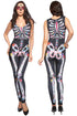 Sexy Sugar Skull Adult Womens Halloween Catsuit Costume